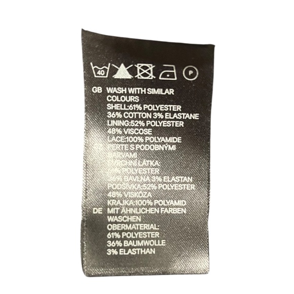 H&M Black Satin Dress w. Lace Detail, Size 4 - Picture 5 of 5